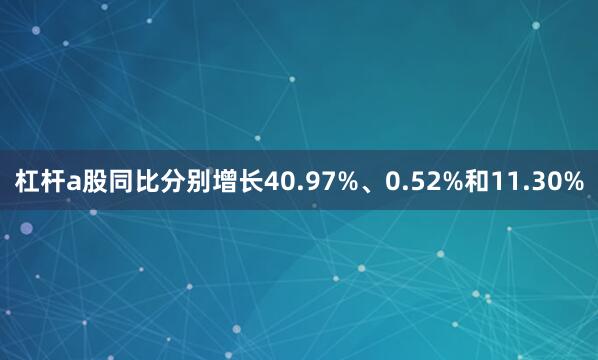 杠杆a股同比分别增长40.97%、0.52%和11.30%